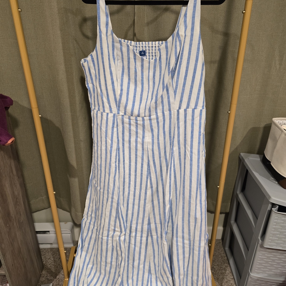 Old Navy Striped Maxi Dress in Blue and White